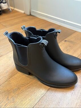 Tory Burch Rain Booties Navy Chelsea Ankle Size 11